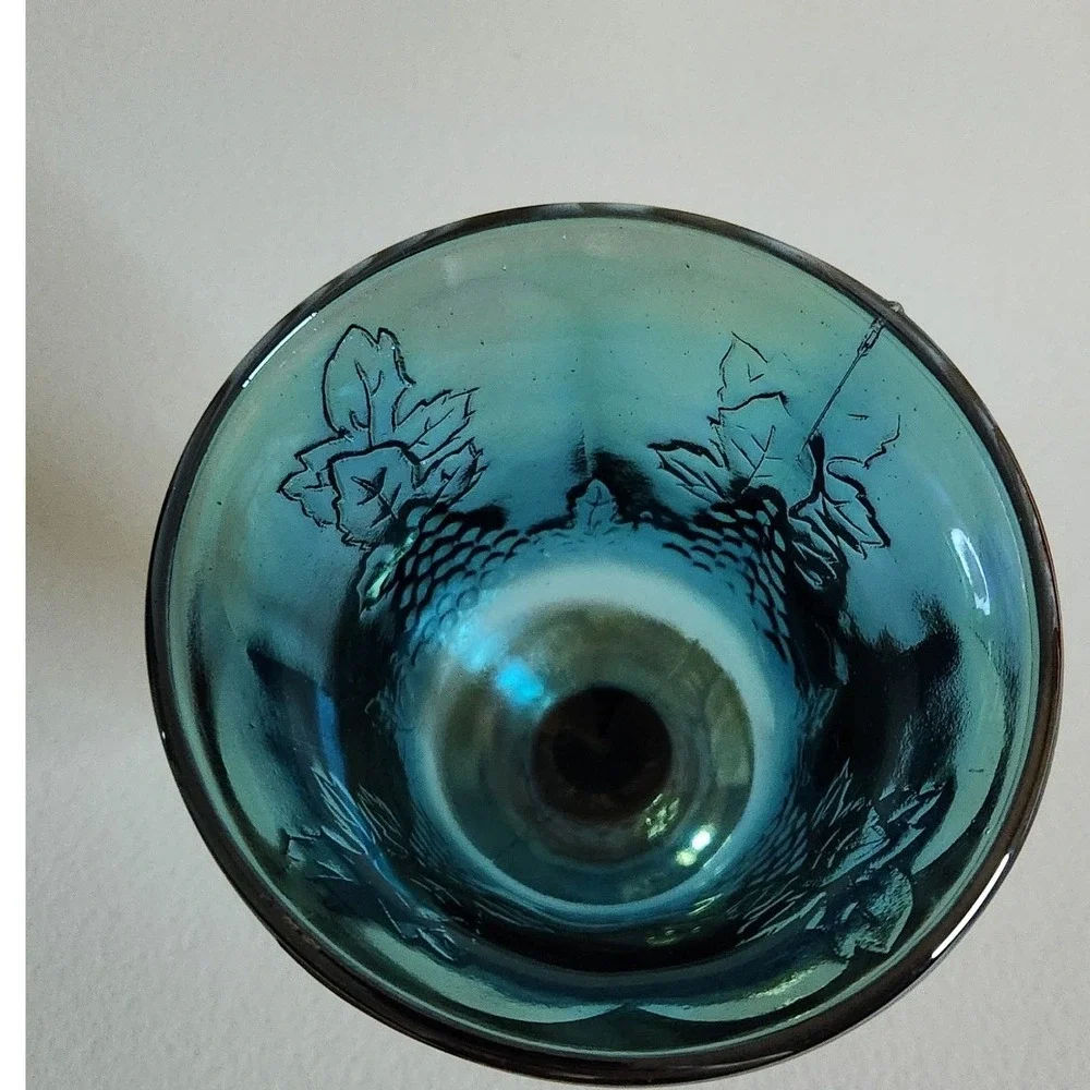 Indiana Glass Iridescent Blue Harvest Grape Goblet